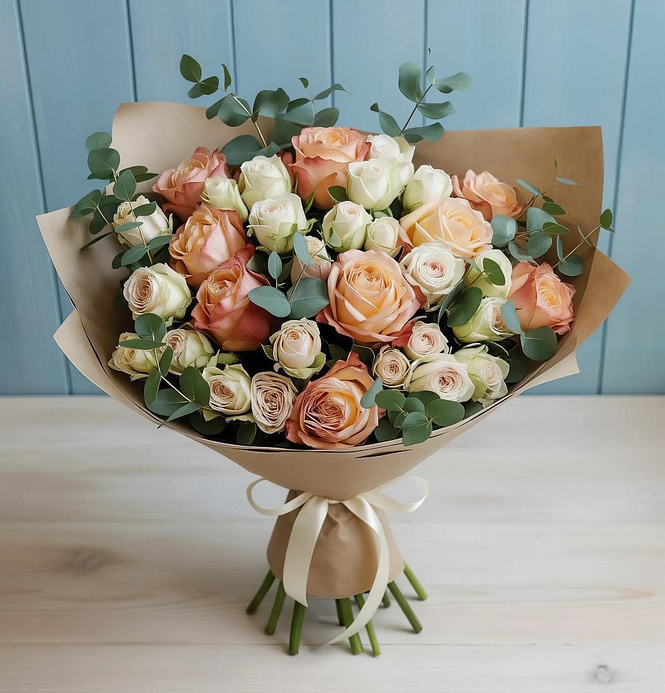 Букет цветов из: Альстромерии и Розы в Усть-Лабинске