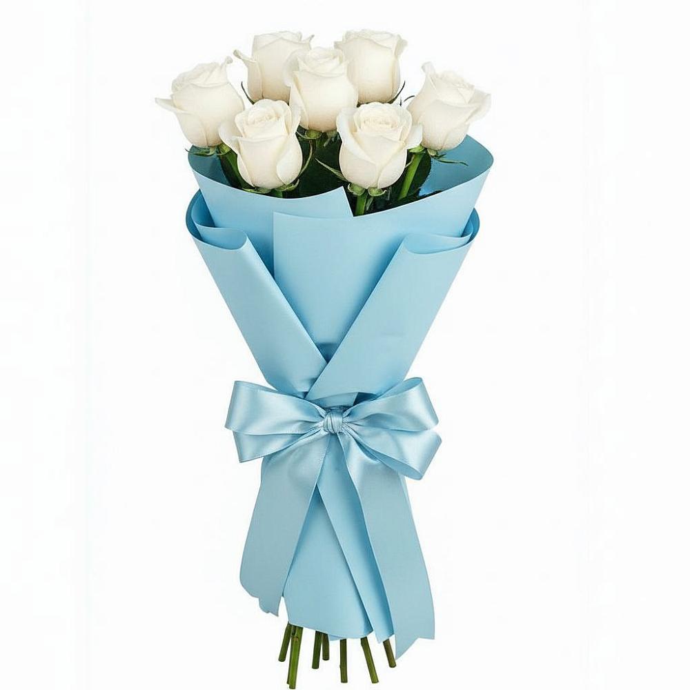 Букет 7 белых роз Проуд в Усть-Лабинске