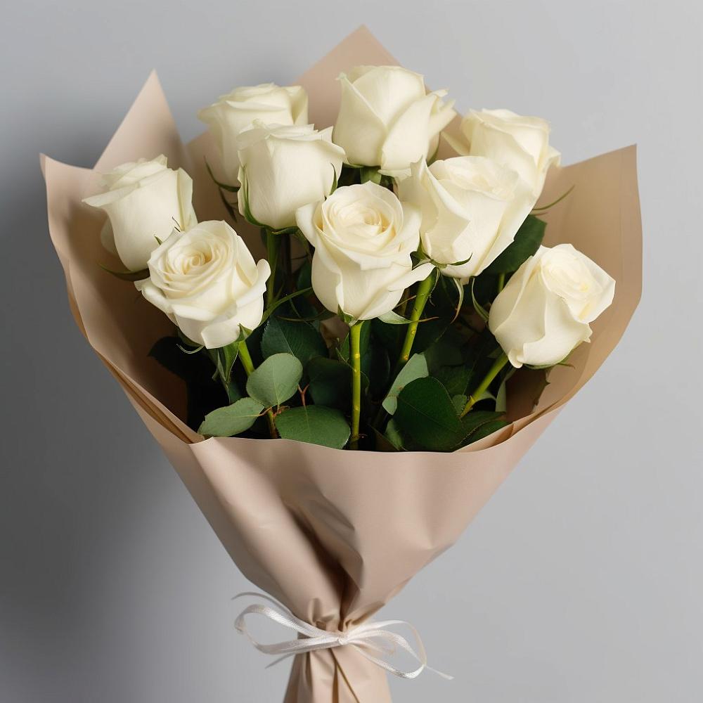 Букет 9 Белых роз Эдлесс Лав в Усть-Лабинске