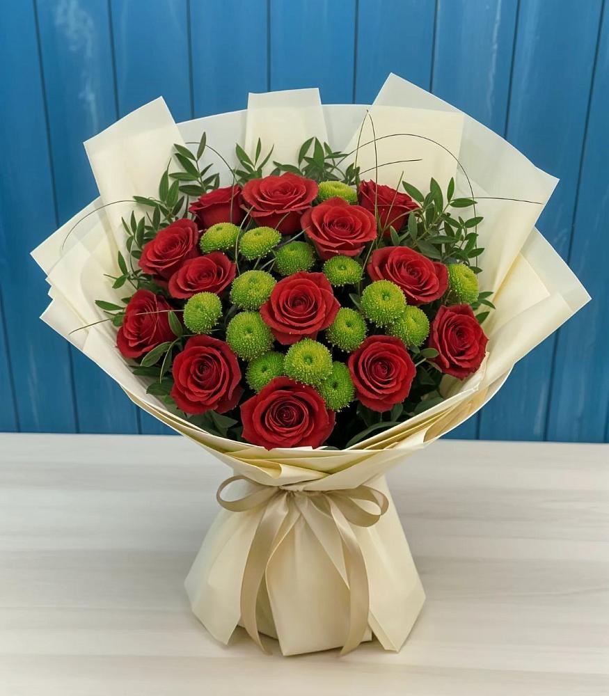 Букет цветов из: Розы и Хризантемы в Усть-Лабинске